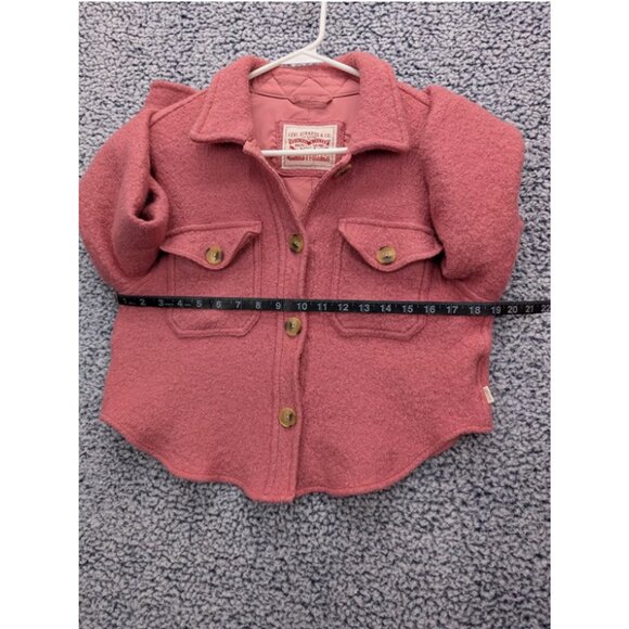 Levis Western Jacket Size Small Cropped Wool Country Button Up Tweed Cowboy Pink - Picture 6 of 10